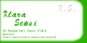 klara sepsi business card